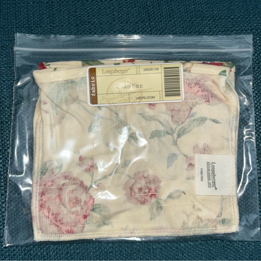 Longaberger Card File Basket Liner Only